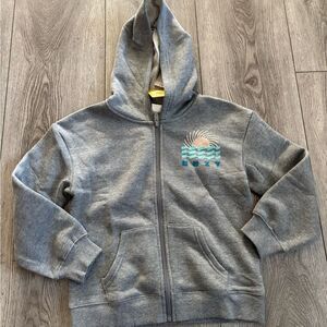 Roxy Gray Zip-Up graphic Hoodie